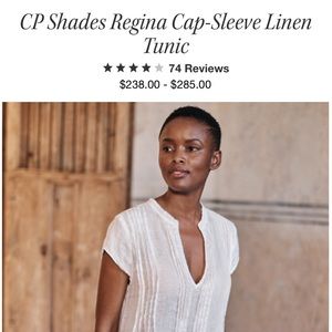CP shades Regina cap sleeve linen tunic S